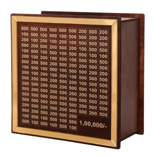 Durable Wooden Savings Box | Save ₹1,00,000