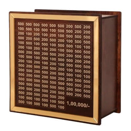 Durable Wooden Savings Box | Save ₹1,00,000